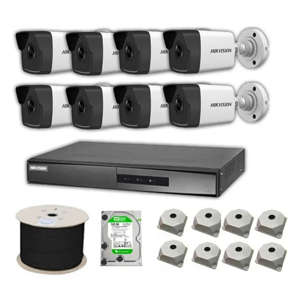 Hikvision 4mp Mikrofonlu 8 Kameralı 2tb Disk Tak Çalıştır Hazır Ip Kamera Seti