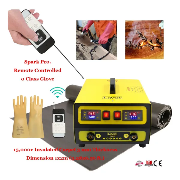 Lavat Lichtenberg, Ahşap Yakma Makinesi, Spark Pro, Uzaktan Kumandalı, izole Eldiven, Yalıtımlı Halı,