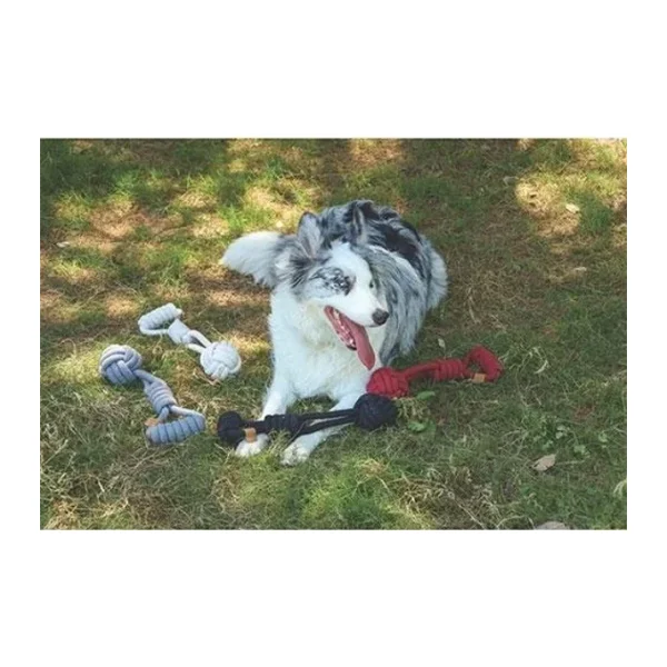 M-Pets Coto Tug Ball 36 cm Örgü Beyaz Köpek Oyuncağı