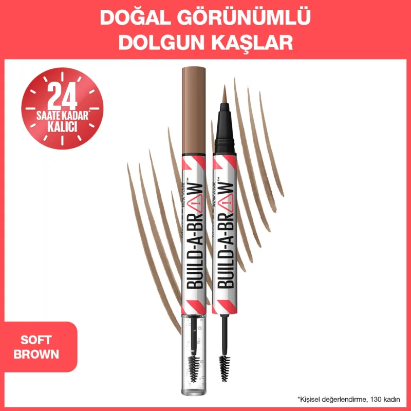 Maybelline New York Build a Brow 2 in 1 Soft Brown Kaş Kalemi ve Jeli