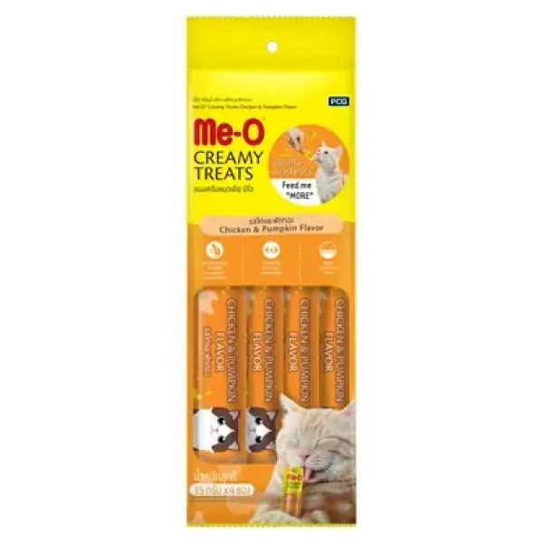Me-O Creamy Treats Tavuklu ve Balkabaklı 4x15 gr Sıvı Kedi Ödül Maması