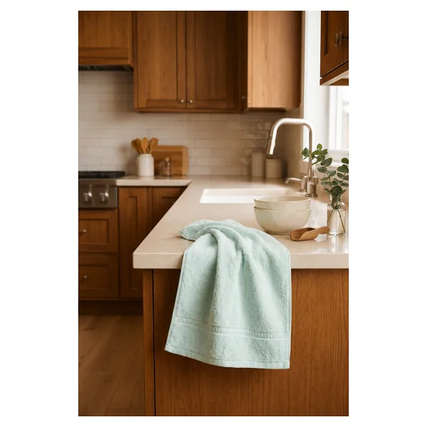 Menderes Home Cotton Collection Bukle Mutfak Havlusu Bordürlü Mint