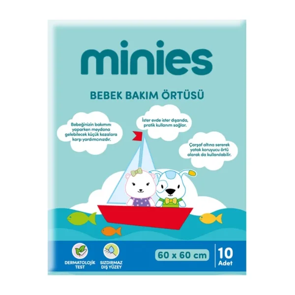 Minies 60x60 cm 10'lu Bebek Bakım Örtüsü