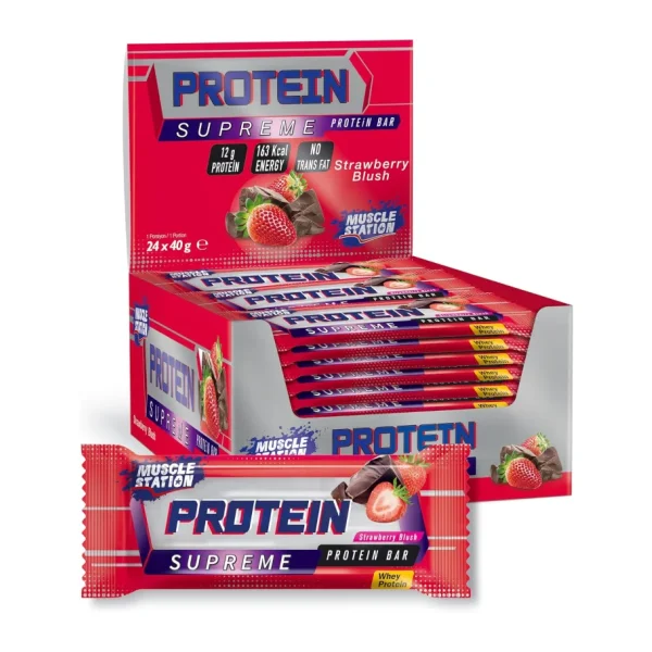 Muscle Station Çilek ve Çikolatalı 24'lü Protein Bar