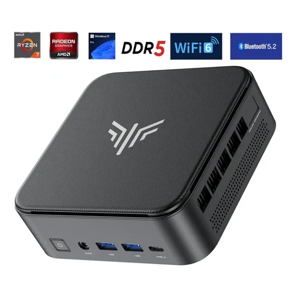 Nipogi E3b Vision Amd Ryzen 7 6800H 16Gb Ddr5 512Gb Ssd Dp Type-C Wi-Fi 6 Bt 5.2 W11 Mini Pc