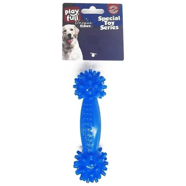 Playfull Dumbell Şeklinde Tırtıklı Plastik Köpek Oyuncağı 12x4 Cm