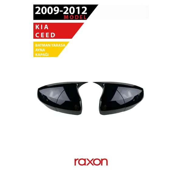 Raxon KIA Ceed 2009-2012 Batman & Yarasa Ayna Kapağı - Parlak Piano Black Sport