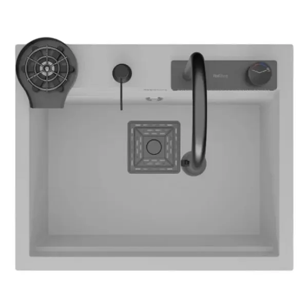 RealStone Angel Tek Gözlü Akıllı Beyaz Granit Eviye