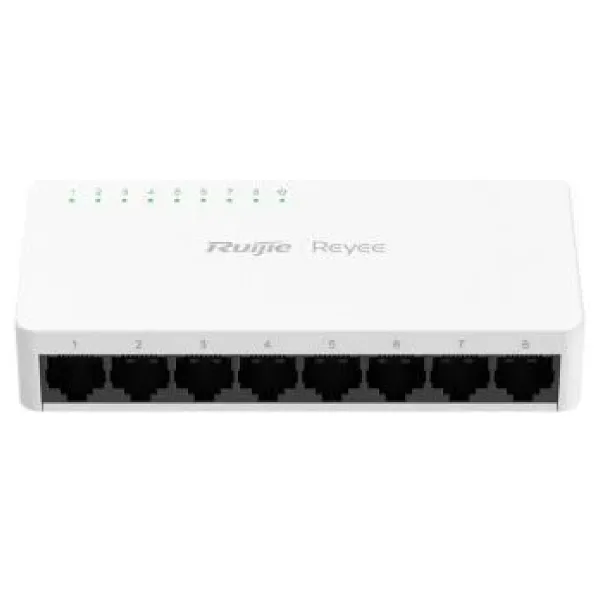 RUIJIE REYEE RG-ES08F 8 PORT 10/100 YONETILEMEZ DESKTOP SWITCH PLASTİK KASA