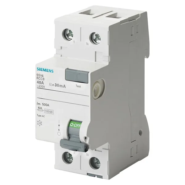 Siemens 5SV4314-0 2x40 A 230 V 30 mA AC Tipi Kaçak Akım Rölesi