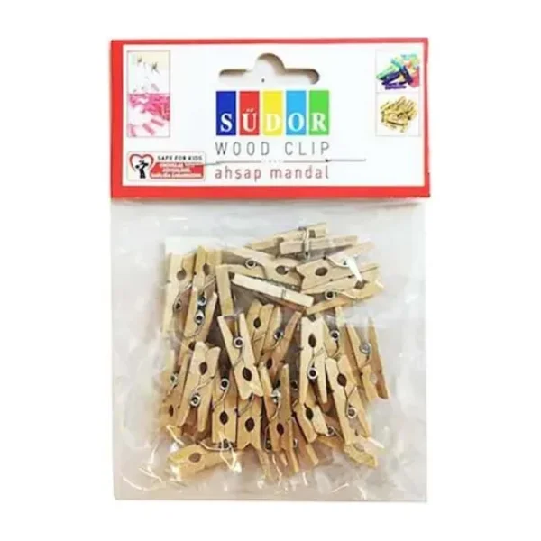Südor Ahşap Mandal Büyük 3.5cm Natural 20LI BS129