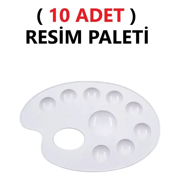 Tifoys ( 10 Adet ) Resim Boya Paleti - Plastik Palet, Okul Ressam Paleti - 20 cm - 9 Göz