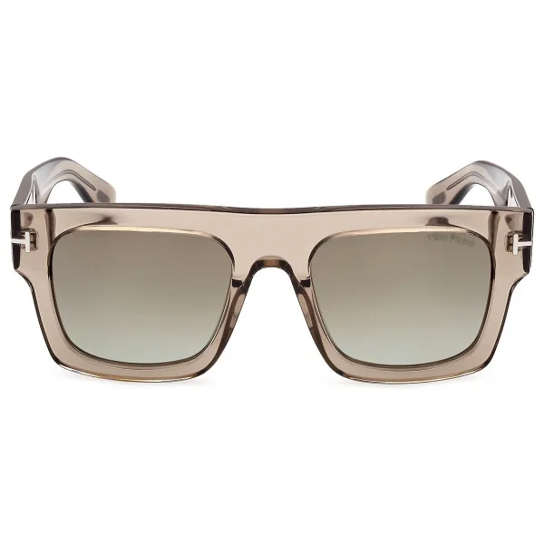 Tom Ford Fausto FT0711 47Q Transparent Oyster-Brown Erkek Güneş Gözlüğü