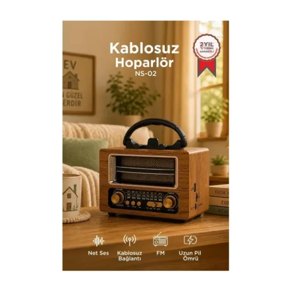Torima NS-02 Ahşap Bluetooth Nostajik Radyo