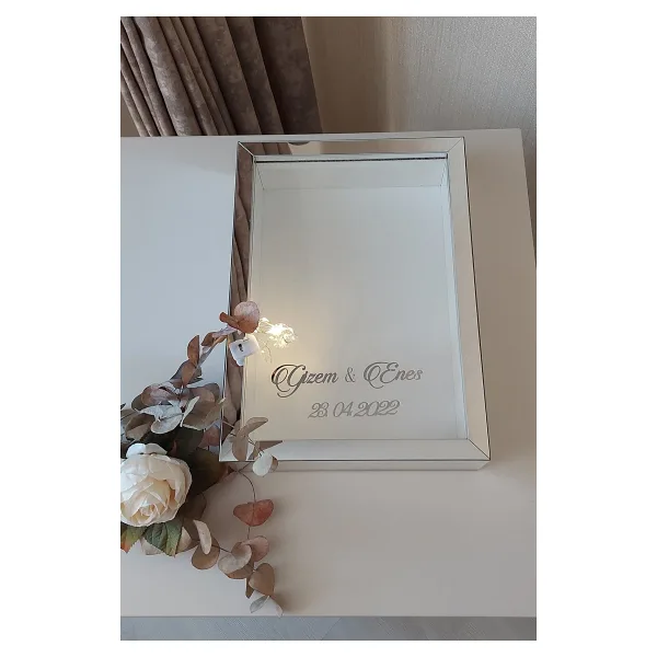 Verda Çerçeve Yeni Model 25x35 Cm Gümüş Ledli Derin Gül Tasarım Çerçevesi! Gül Kutusu Anı Çerçevesi!