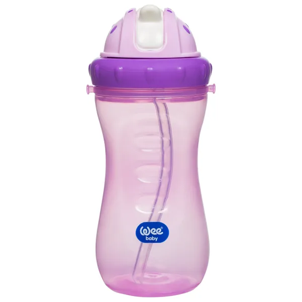 Wee Baby 761 Renkli Pipetli 340 ml Bardak Mor