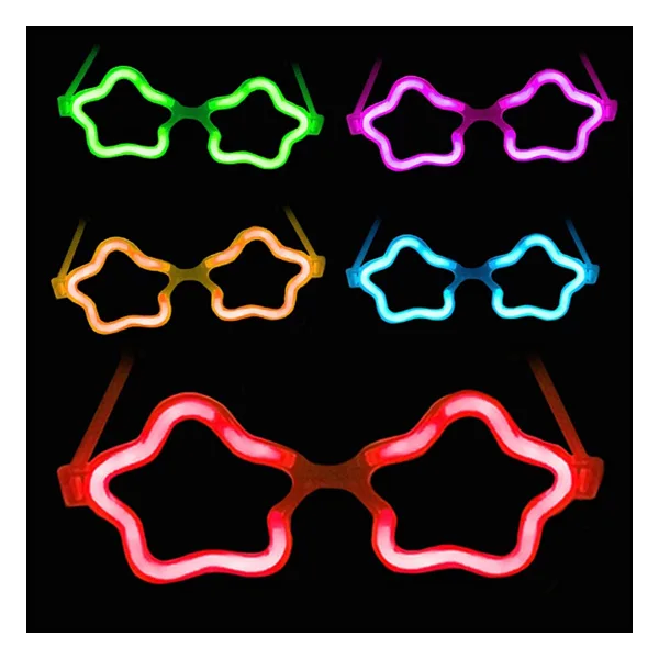 Yildiz Glow Gozluk - Yildiz Sekilli Glow Stick Gozlugu - Glow Partisi Gozluk 12 Adet