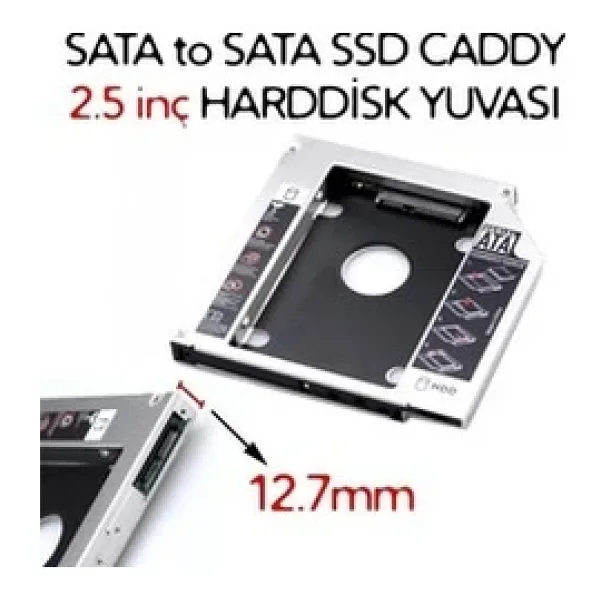 12.7 HDD SSD KIZAK CADDY HARDDİSK YUVASI