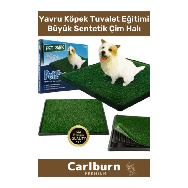 3 Tabakalı Kolay Temizlenir Evcil Hayvan Yavru Köpek Tuvalet Eğitimi Büyük Sentetik Çim Halı