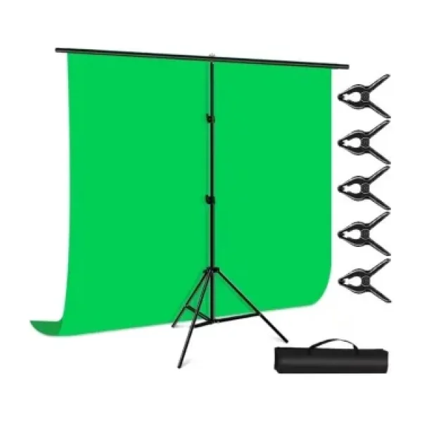 Ada Greenbox 2x3 M Chromakey, Green Screen ,greenbox Yeşil Fon Kiti T Braket Standı + 5 Adet Mandal