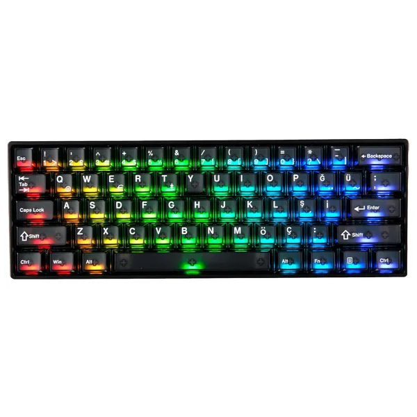 Akko MonsGeek FUN60 Max Siyah ARGB %60 TKL Glare Magnetic Switch Kablolu/Kablosuz Mekanik Oyuncu Klavyesi
