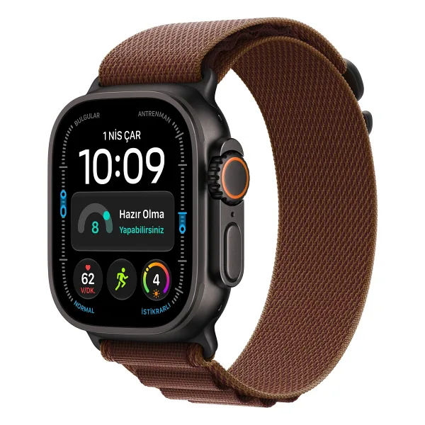 Apple Watch Ultra 4 GPS + Cellular 49mm Siyah Titanyum Kasa ve Burgonya Alpine Loop Akıllı Saat