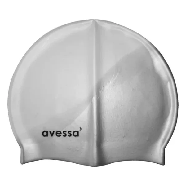 Avessa Gökkuşağı MC501 Gri-Beyaz Silikon Yüzücü Bonesi