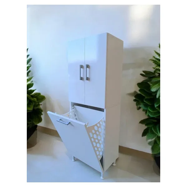 AZZURİ Azzuri Furniture Çok Amaçlı Banyo Kiler Çamaşır Sepetli Dolap