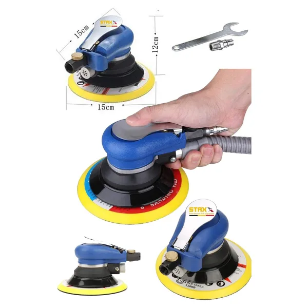 Çok Fonksiyonlu 150MM Havalı Orbital Zımpara Polisaj Temizleme Makinesi Yüksek Devirli 12000RPM