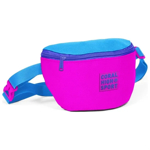Coral High Sport Pembe-Mavi İki Bölmeli Bel Çantası