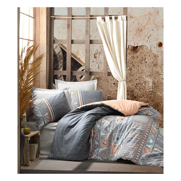 Cotton Box Ethnic Çift Kişilik Nevresim Takımı Adiel Gri