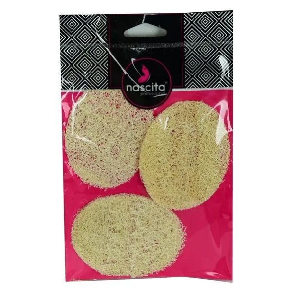 Doğal Kabak Lifli Peeling Oval Yüz Pedi Kese 3 Adet 9x7 Cm