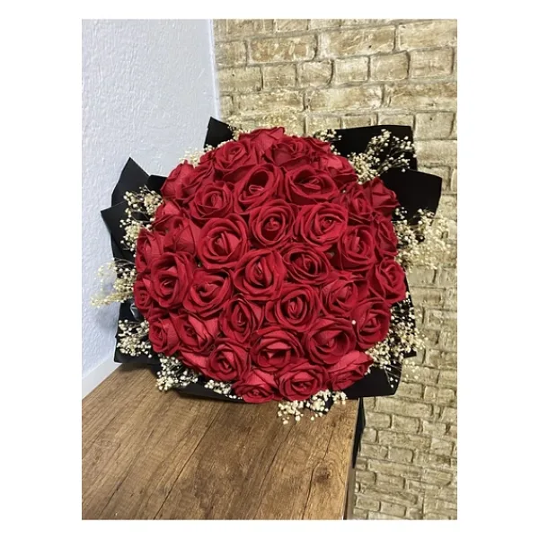 Enka Kırmızı Kız İsteme Çiçeği 41 Adet kırmızı yapay gül Tek Dal 51 - 80 cm