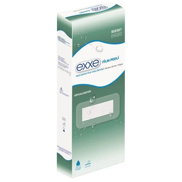 Exxe Film Pedli Steril Şeffaf 10x35 cm 10'lu Yara Örtüsü