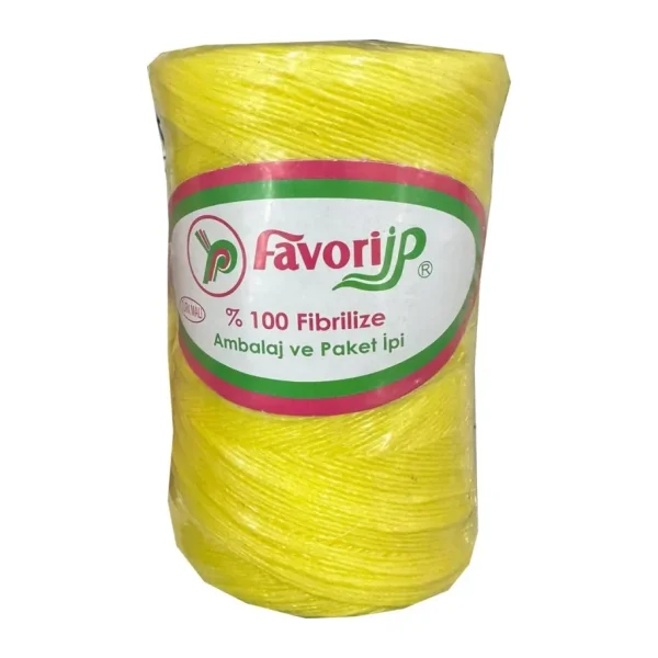 Favori İp 5000 Denye -0.8 Mm- Ambalaj ve Paket İpi Naylon Burgulu Örgü Çamaşır İpi - Sarı - 1 Adet