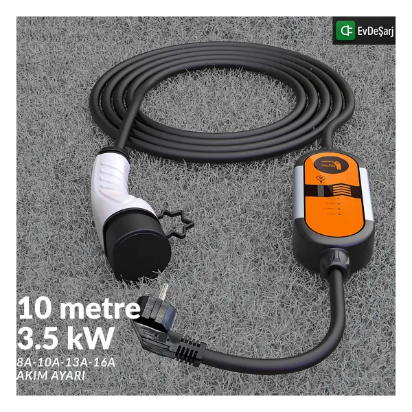 Feyree 10 Metre Ev Prizi 3.5 Kw Elektrikli Araç Taşınabilir Şarj Cihazı Tip-2 Mod 2