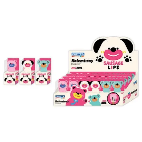 Gıpta Kalemtraş Sausage Lips 3D K1522 (24 Lü Paket)