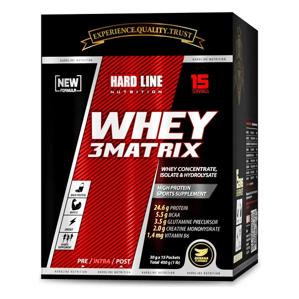 Hardline Nutrition 3 Matrix 30 gr 15 Saşe Whey Protein Tozu