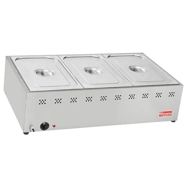 Himaksan Endüstriyel Tip Elektrikli Set Üstü 3 Gözlü Benmari