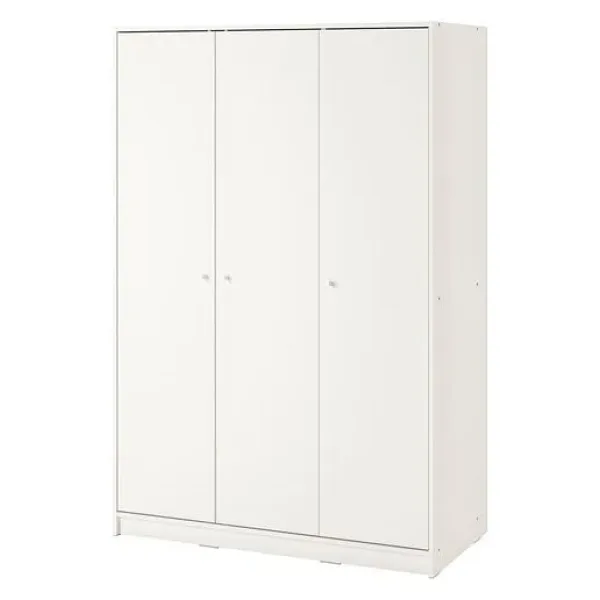 Ikea Kleppstad Gardırop Beyaz 117 x 176 cm Raflı 3 Kapaklı Geniş Depolama
