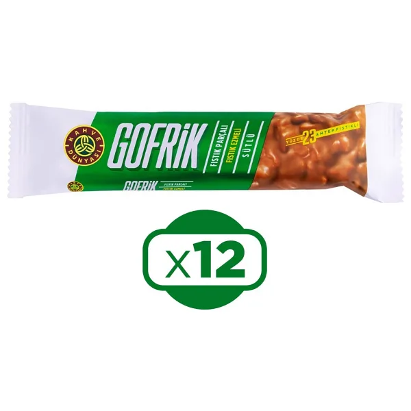 Kahve Dünyası Dünyası Gofrik Antep Fıstıklı Sütlü Gofret 33 Gr x 12 Adet