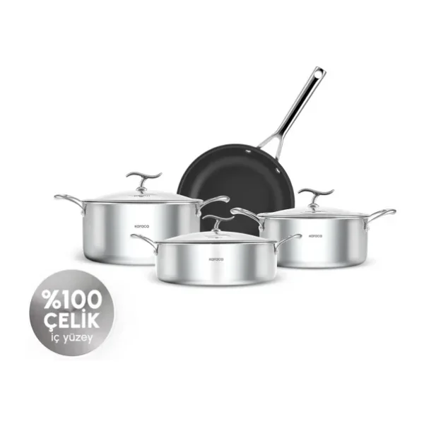 Karaca Plasma Steel 316+ 3ply 7 Parça Tencere Seti
