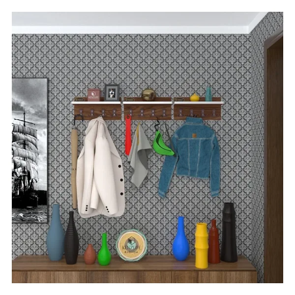 Kenzlife Elbise Askılığı Karayemiş3 Cvz 26x114x12 Vestiyer Portmanto Askı Askılık 12 Adet Askı