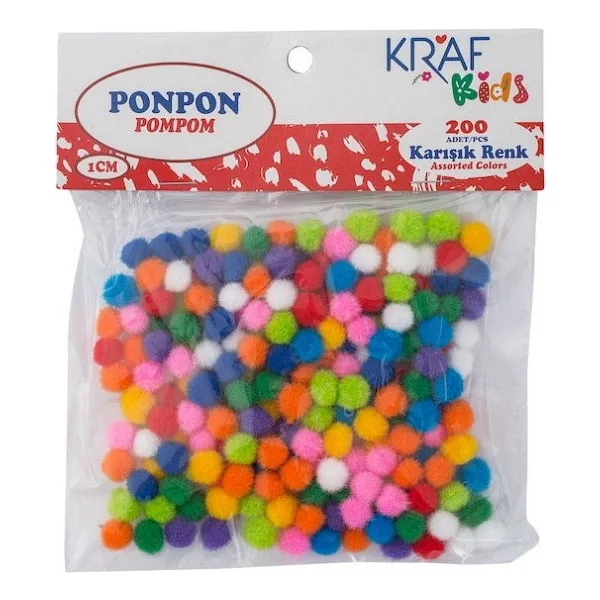 Kraf Kids Ponpon 1 cm 200'lü