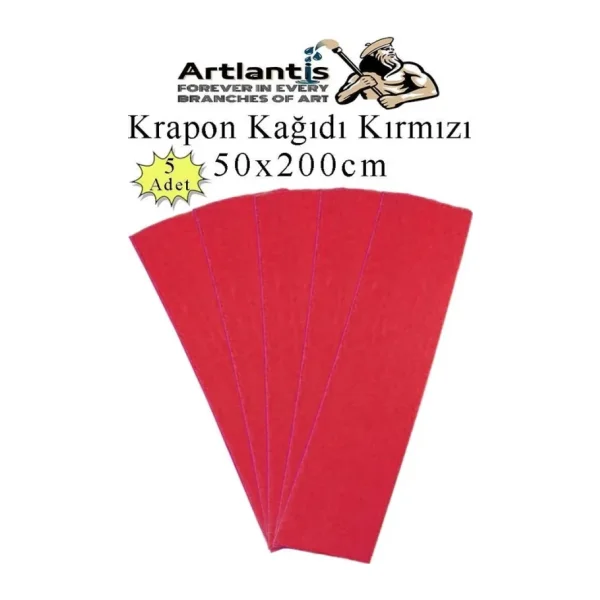 Krapon Kağıdı 50x200 cm 5 Adet Renkli Grapon Kağıdı Okul Sınıf Etkinlik Kreş Okul Öncesi Kırapon Grafon