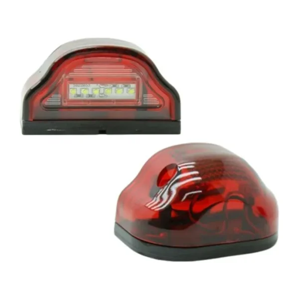 Ledli Plaka Lambası Kırmızı Cobra Tip ( 2 Adet) 12-24v