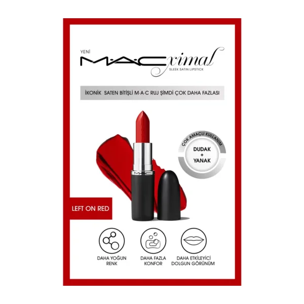 M.A.C Macximal Sleek Satin Left on Red Ruj