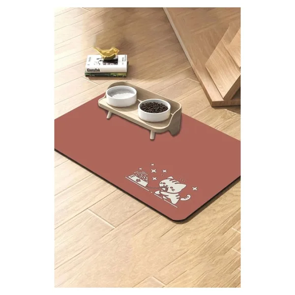 MAtGo Pati Mama Çeken Kedi Beslenme Matı Kaymaz Sıvı Geçirmez Kedi Köpek Mama Paspası 50x70cm