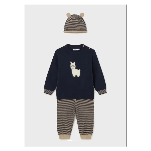 Mayoral Erkek Bebek Örme Bere Kazak Pantolon 3'lü Set 2546 - 12 - Lacivert