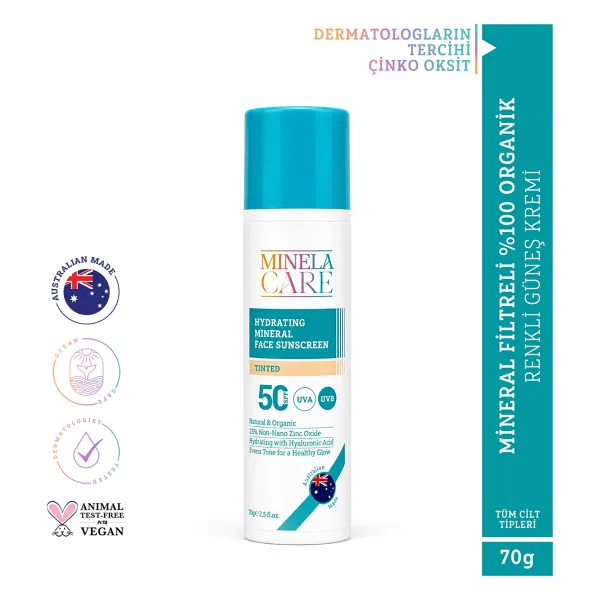 Minela Care Hydrating Mineral Filtreli 70 gr 50 Faktör Renkli Güneş Kremi